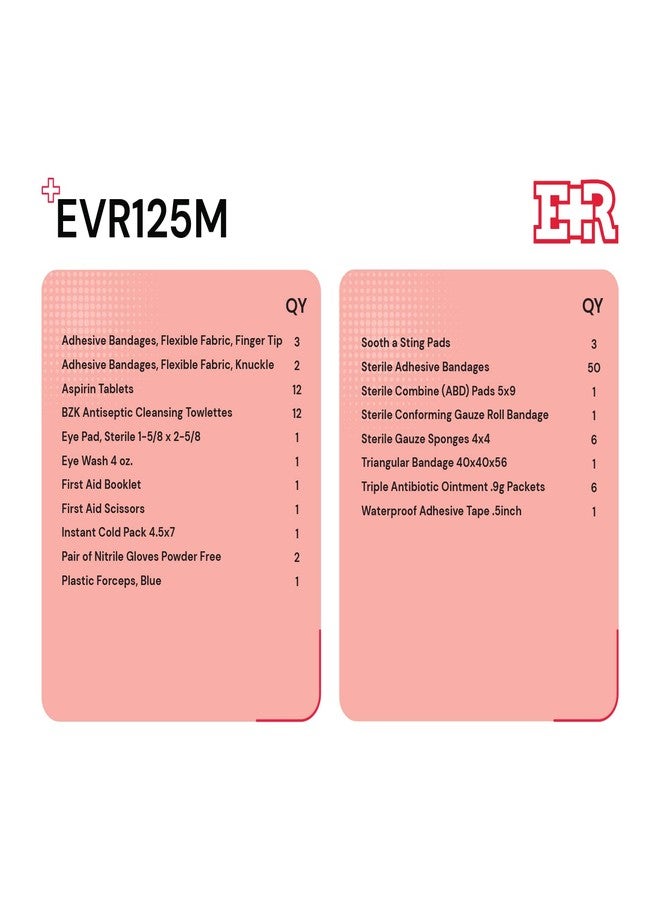 Ever Ready First Aid 107 Piece 25 Person First Aid Kit with Metal Case, OSHA Compliant - Image 5